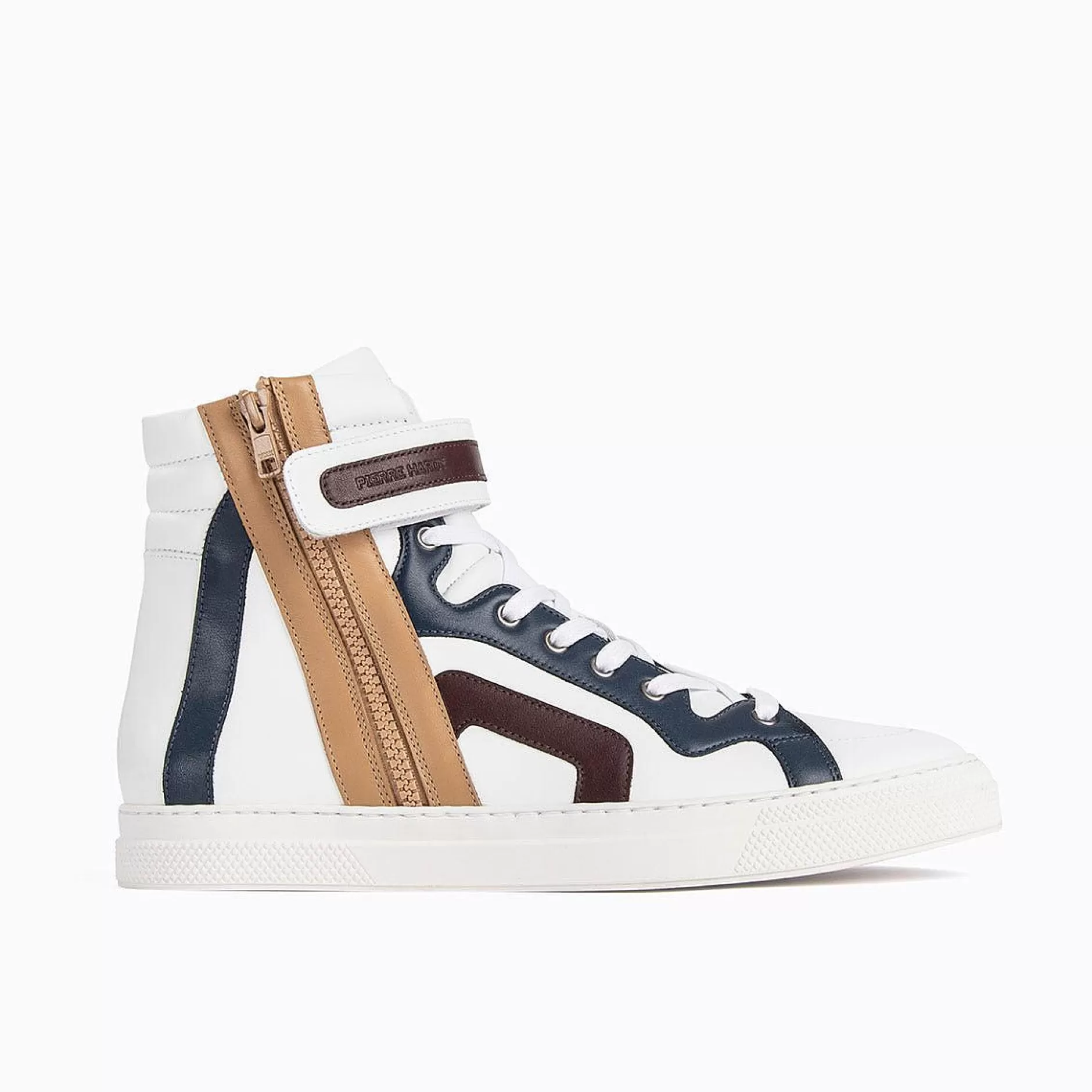 Pierre Hardy Sneakers<112 High-Top Sneakers White/Navy/Burgundy/Capuccino