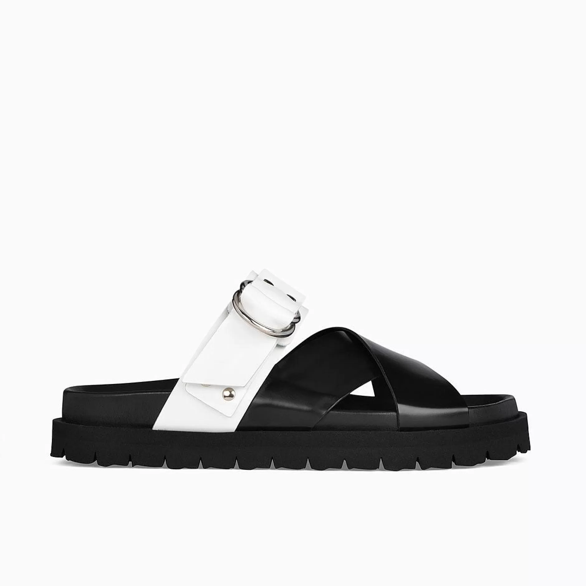 Pierre Hardy Mules & Sandals<Cross Rider Flat Sandal Black/White