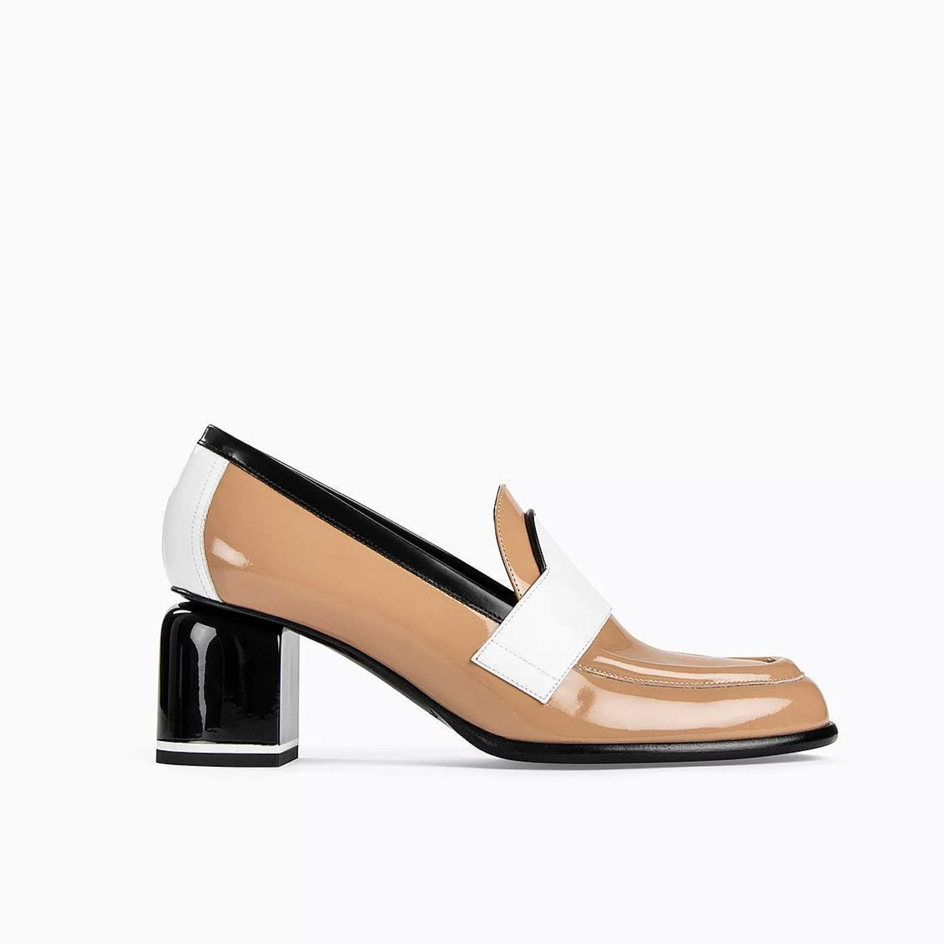 Pierre Hardy Loafers & Flat Shoes<Eton Heeled Loafer Beige/White/Black