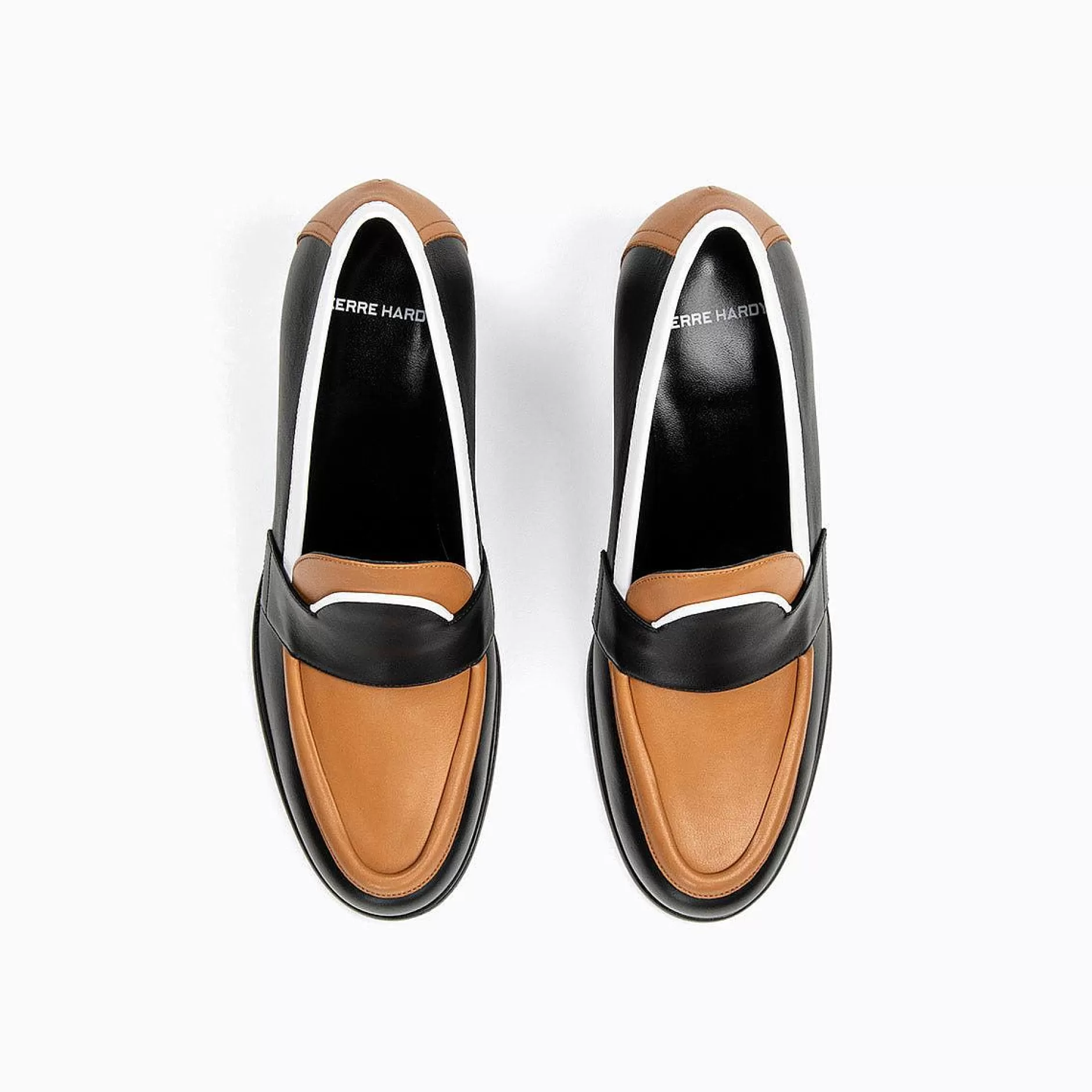 Pierre Hardy Loafers & Flat Shoes<Eton Heeled Loafer Black/Cognac/White