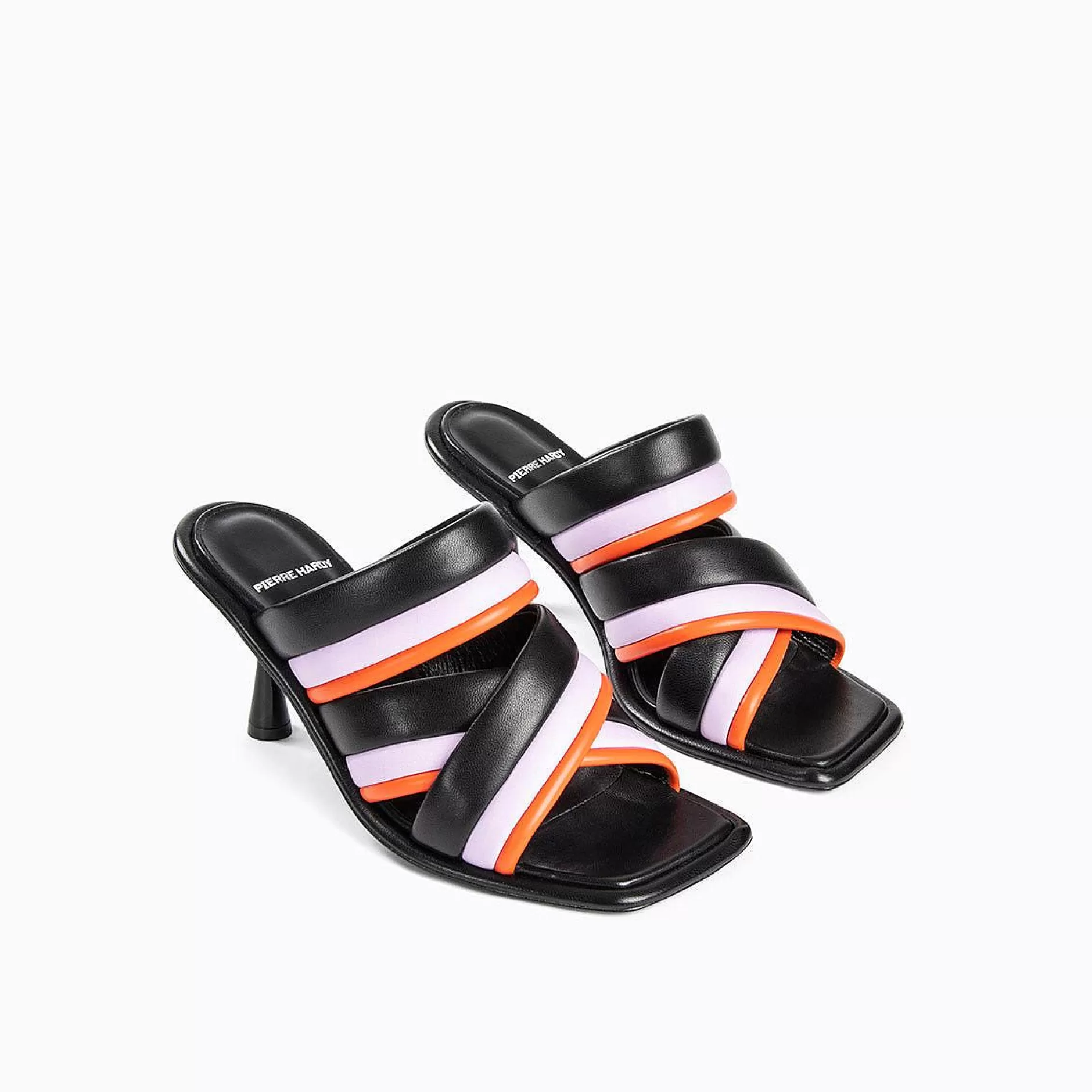 Pierre Hardy Mules & Sandals<Xanadu Heeled Mule Black/Orange/Lilac